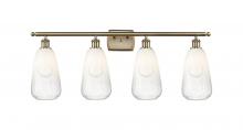 Innovations Lighting 516-4W-AB-G480-6OP - Brookhaven Almond - 4 Light - 36 inch - Antique Brass - Bath Vanity Light