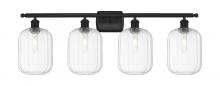 Innovations Lighting 516-4W-BK-G460-7CL - Preston Cylinder - 4 Light - 37 inch - Matte Black - Bath Vanity Light