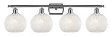 Innovations Lighting 516-4W-PC-G1216-8WM - White Mouchette - 4 Light - 38 inch - Polished Chrome - Bath Vanity Light
