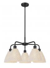 Innovations Lighting 516-5CR-BK-NBD-75-NAT - Bristol Natural - 5 Light - 26 inch - Matte Black - Stem hung - Chandelier