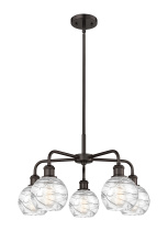 Innovations Lighting 516-5CR-OB-G1213-6CL - Athens Deco Swirl - 5 Light - 24 inch - Oil Rubbed Bronze - Stem hung - Chandelier