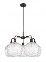 Innovations Lighting 516-5CR-OB-G1215-10 - Athens Water Glass - 5 Light - 28 inch - Oil Rubbed Bronze - Chandelier