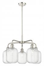 Innovations Lighting 516-5CR-PN-G460-7CL - Preston Cylinder - 5 Light - 25 inch - Polished Nickel - Stem hung - Chandelier