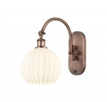 Innovations Lighting 518-1W-AC-G1217-8WV - White Venetian - 1 Light - 8 inch - Antique Copper - Adjustable Swing Arm