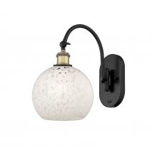 Innovations Lighting 518-1W-BAB-G1216-8WM - White Mouchette - 1 Light - 8 inch - Black Antique Brass - Adjustable Swing Arm
