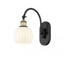 Innovations Lighting 518-1W-BAB-G1217-6WV - White Venetian - 1 Light - 6 inch - Black Antique Brass - Adjustable Swing Arm