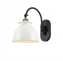 Innovations Lighting 518-1W-BAB-M14-W - Adirondack - 1 Light - 8 inch - Black Antique Brass - Adjustable Swing Arm