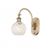 Innovations Lighting 518-1W-BB-G1216-6WM - White Mouchette - 1 Light - 6 inch - Brushed Brass - Adjustable Swing Arm