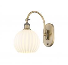 Innovations Lighting 518-1W-BB-G1217-8WV - White Venetian - 1 Light - 8 inch - Brushed Brass - Adjustable Swing Arm