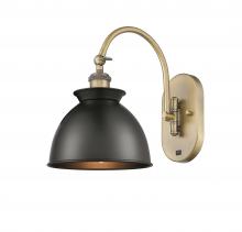 Innovations Lighting 518-1W-BB-M14-BK - Adirondack - 1 Light - 8 inch - Brushed Brass - Adjustable Swing Arm