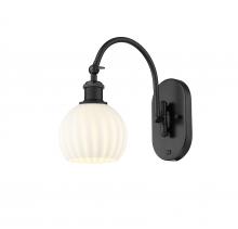 Innovations Lighting 518-1W-BK-G1217-6WV - White Venetian - 1 Light - 6 inch - Matte Black - Adjustable Swing Arm