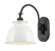 Innovations Lighting 518-1W-BK-M14-W - Adirondack - 1 Light - 8 inch - Matte Black - Adjustable Swing Arm