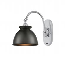 Innovations Lighting 518-1W-PC-M14-BK - Adirondack - 1 Light - 8 inch - Polished Chrome - Adjustable Swing Arm