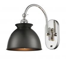 Innovations Lighting 518-1W-PN-M14-BK - Adirondack - 1 Light - 8 inch - Polished Nickel - Adjustable Swing Arm