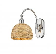 Innovations Lighting 518-1W-PN-RBD-8-NAT - Woven Rattan - 1 Light - 8 inch - Polished Nickel - Adjustable Swing Arm