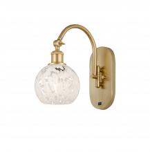 Innovations Lighting 518-1W-SG-G1216-6WM - White Mouchette - 1 Light - 6 inch - Satin Gold - Adjustable Swing Arm