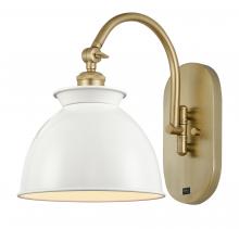 Innovations Lighting 518-1W-SG-M14-W - Adirondack - 1 Light - 8 inch - Satin Gold - Adjustable Swing Arm