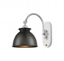 Innovations Lighting 518-1W-WPC-M14-BK - Adirondack - 1 Light - 8 inch - White Polished Chrome - Adjustable Swing Arm