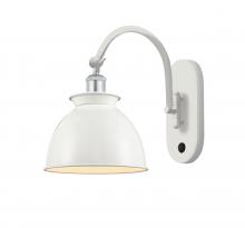 Innovations Lighting 518-1W-WPC-M14-W - Adirondack - 1 Light - 8 inch - White Polished Chrome - Adjustable Swing Arm