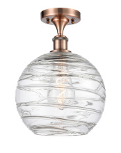 Innovations Lighting 616-1F-AC-G1213-10CL - Athens Deco Swirl - 1 Light - 10 inch - Antique Copper - Semi-Flush Mount