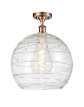 Innovations Lighting 616-1F-AC-G1213-14CL - Athens Deco Swirl - 1 Light - 14 inch - Antique Copper - Semi-Flush Mount