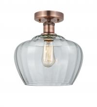 Innovations Lighting 616-1F-AC-G92-L - Fenton - 1 Light - 11 inch - Antique Copper - Semi-Flush Mount