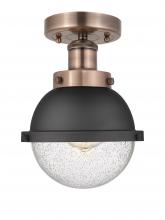Innovations Lighting 616-1F-AC-HFS-64-BK - Edison - 1 Light - 7 inch - Antique Copper - Semi-Flush Mount