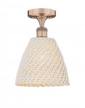 Innovations Lighting 616-1F-AC-NBD-9-NAT - Bristol Natural - 1 Light - 9 inch - Antique Copper - Semi-Flush Mount
