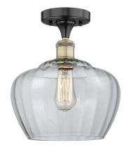 Innovations Lighting 616-1F-BAB-G92-L - Fenton - 1 Light - 11 inch - Black Antique Brass - Semi-Flush Mount