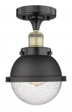 Innovations Lighting 616-1F-BAB-HFS-64-BK - Edison - 1 Light - 7 inch - Black Antique Brass - Semi-Flush Mount