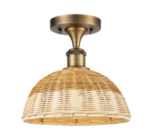 Innovations Lighting 616-1F-BB-NBD2-9-NAT - Bristol Natural II - 1 Light - 9 inch - Brushed Brass - Semi-Flush Mount