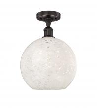 Innovations Lighting 616-1F-OB-G1216-12WM - White Mouchette - 1 Light - 12 inch - Oil Rubbed Bronze - Semi-Flush Mount