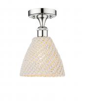 Innovations Lighting 616-1F-PC-NBD-75-NAT - Bristol Natural - 1 Light - 8 inch - Polished Chrome - Semi-Flush Mount
