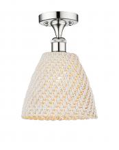 Innovations Lighting 616-1F-PC-NBD-9-NAT - Bristol Natural - 1 Light - 9 inch - Polished Chrome - Semi-Flush Mount