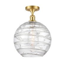Innovations Lighting 616-1F-SG-G1213-12CL - Athens Deco Swirl - 1 Light - 12 inch - Satin Gold - Semi-Flush Mount