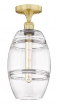 Innovations Lighting 616-1F-SG-G557-8CL - Vaz - 1 Light - 8 inch - Satin Gold - Semi-Flush Mount