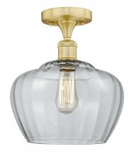 Innovations Lighting 616-1F-SG-G92-L - Fenton - 1 Light - 11 inch - Satin Gold - Semi-Flush Mount