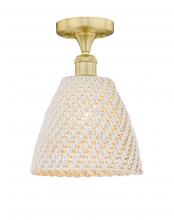 Innovations Lighting 616-1F-SG-NBD-9-NAT - Bristol Natural - 1 Light - 9 inch - Satin Gold - Semi-Flush Mount