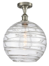 Innovations Lighting 616-1F-SN-G1213-12CL - Athens Deco Swirl - 1 Light - 12 inch - Brushed Satin Nickel - Semi-Flush Mount