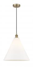 Innovations Lighting 616-1P-AB-GBC-161-LED - Berkshire - 1 Light - 16 inch - Antique Brass - Cord hung - Pendant