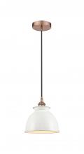 Innovations Lighting 616-1P-AC-M14-W - Adirondack - 1 Light - 8 inch - Antique Copper - Cord hung - Mini Pendant