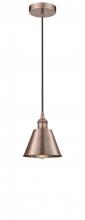 Innovations Lighting 616-1P-AC-M8 - Smithfield - 1 Light - 7 inch - Antique Copper - Cord hung - Mini Pendant