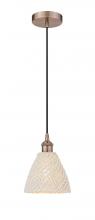 Innovations Lighting 616-1P-AC-NBD-75-NAT - Bristol Natural - 1 Light - 6 inch - Antique Copper - Cord hung - Mini Pendant