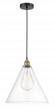 Innovations Lighting 616-1P-BAB-GBC-162-LED - Berkshire - 1 Light - 16 inch - Black Antique Brass - Cord hung - Pendant