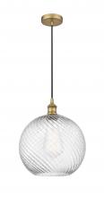 Innovations Lighting 616-1P-BB-G1214-12 - Athens Twisted Swirl - 1 Light - 12 inch - Brushed Brass - Cord hung - Mini Pendant