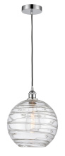 Innovations Lighting 616-1P-PC-G1213-12CL - Athens Deco Swirl - 1 Light - 12 inch - Polished Chrome - Cord hung - Mini Pendant