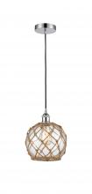 Innovations Lighting 616-1P-PC-G122-8RB - Farmhouse Rope - 1 Light - 8 inch - Polished Chrome - Cord hung - Mini Pendant