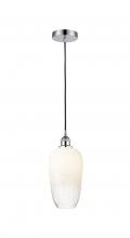 Innovations Lighting 616-1P-PC-G484-7OP - Brookhaven Flute - 1 Light - 7 inch - Polished Chrome - Cord hung - Mini Pendant