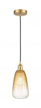 Innovations Lighting 616-1P-SG-G480-6AM - Brookhaven Almond - 1 Light - 6 inch - Satin Gold - Cord hung - Mini Pendant