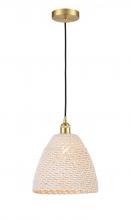 Innovations Lighting 616-1P-SG-NBD-12-NAT - Bristol Natural - 1 Light - 6 inch - Satin Gold - Cord hung - Mini Pendant